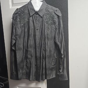 Men's Gray Embroidered Jacket